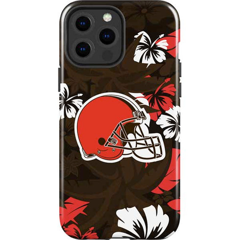NFL Cleveland Browns Tropical Print iPhone 13 Pro Max Impact Case