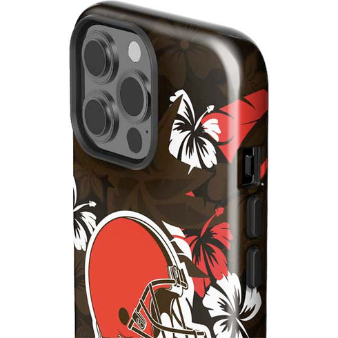 NFL Cleveland Browns Tropical Print iPhone 13 Pro Max Impact Case
