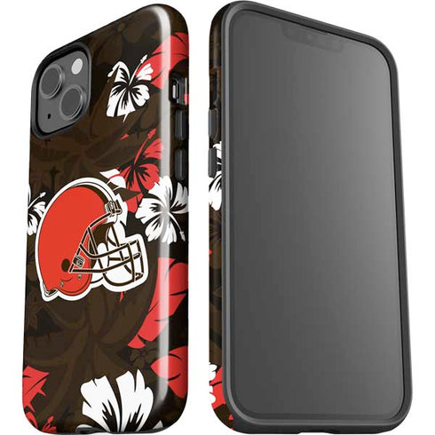 NFL Cleveland Browns Tropical Print iPhone 15 Impact Case