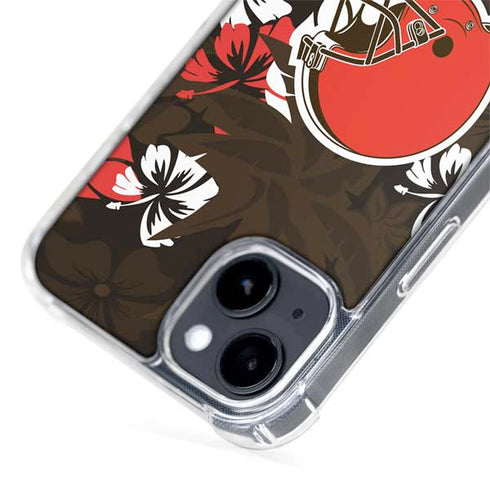 NFL Cleveland Browns Tropical Print iPhone 15 Plus MagSafe Case
