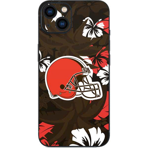 NFL Cleveland Browns Tropical Print iPhone 15 Plus Skin