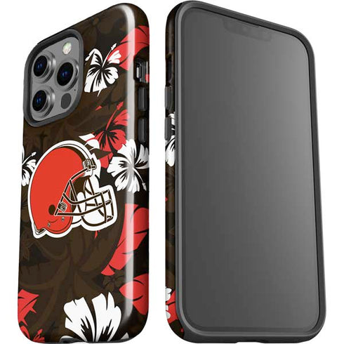 NFL Cleveland Browns Tropical Print iPhone 15 Pro Impact Case