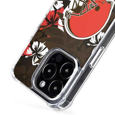 NFL Cleveland Browns Tropical Print iPhone 15 Pro Max MagSafe Case