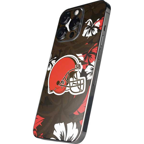 NFL Cleveland Browns Tropical Print iPhone 14 Pro Max Skin