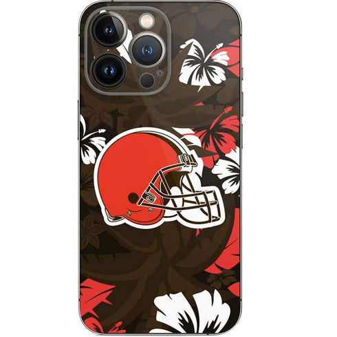 NFL Cleveland Browns Tropical Print iPhone 14 Pro Skin