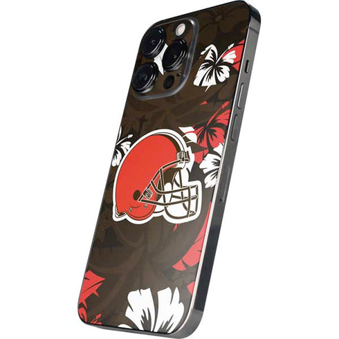 NFL Cleveland Browns Tropical Print iPhone 14 Pro Skin