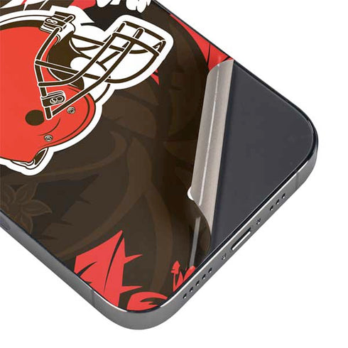 NFL Cleveland Browns Tropical Print iPhone 14 Pro Skin