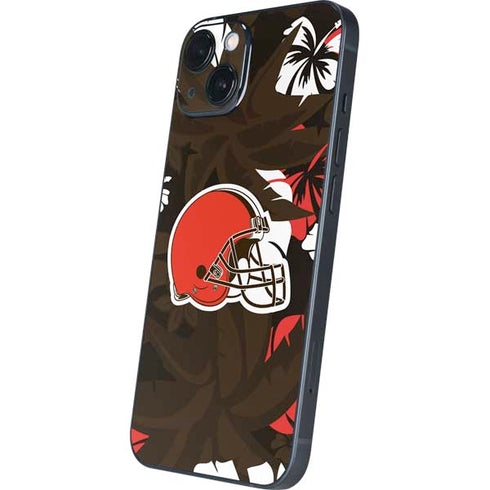 NFL Cleveland Browns Tropical Print iPhone 15 Skin