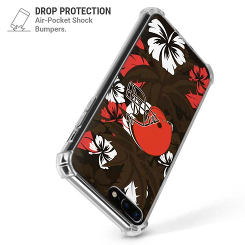 NFL Cleveland Browns Tropical Print iPhone 7/8 Plus Clear Case