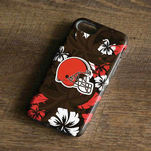 NFL Cleveland Browns Tropical Print iPhone 8 Pro Case