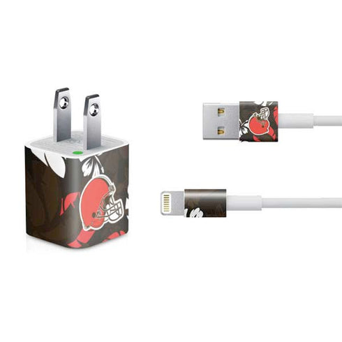 NFL Cleveland Browns Tropical Print iPhone Charger (5W USB) Skin