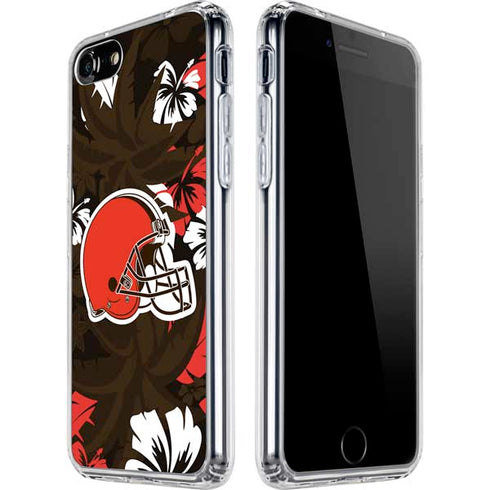 NFL Cleveland Browns Tropical Print iPhone SE (2nd & 3rd Gen) Clear Case