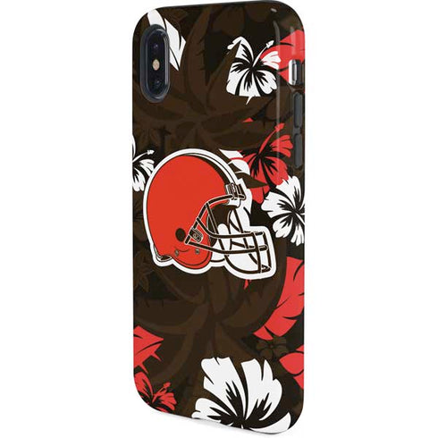 NFL Cleveland Browns Tropical Print iPhone X Pro Case