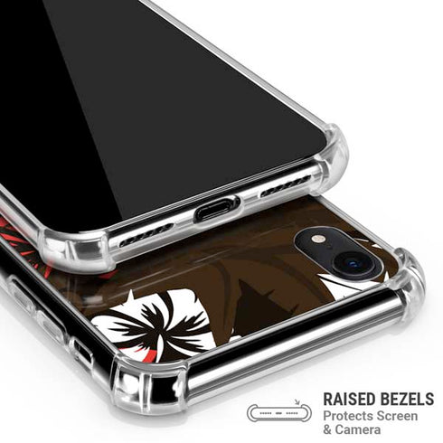 NFL Cleveland Browns Tropical Print iPhone XR Clear Case