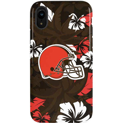 NFL Cleveland Browns Tropical Print iPhone XR Pro Case