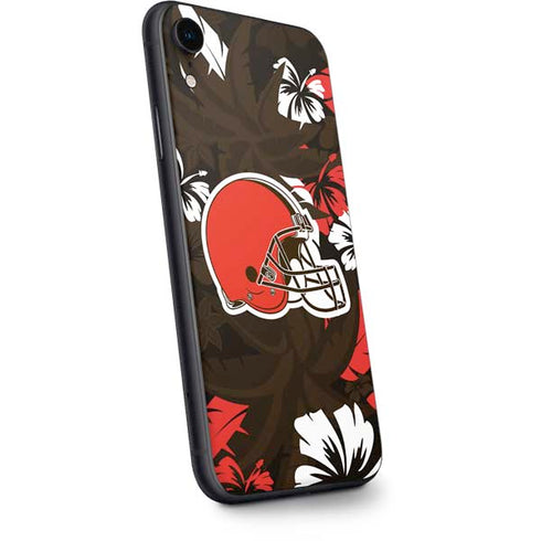 NFL Cleveland Browns Tropical Print iPhone XR Skin
