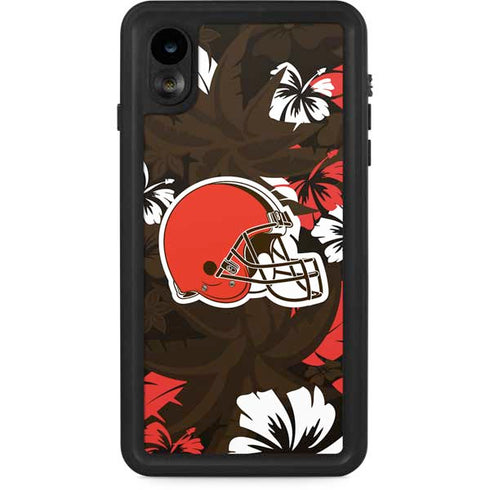 NFL Cleveland Browns Tropical Print iPhone XR Waterproof Case