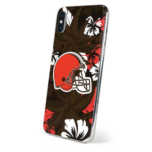 NFL Cleveland Browns Tropical Print iPhone XS Max Skin