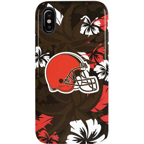 NFL Cleveland Browns Tropical Print iPhone XS Pro Case