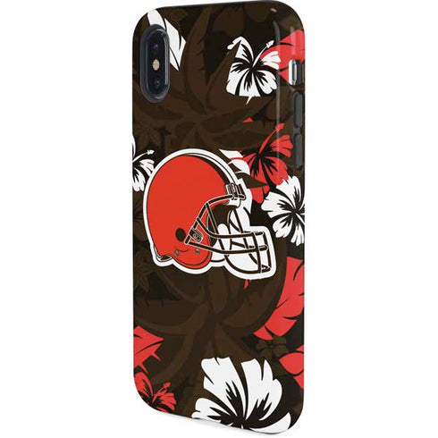 NFL Cleveland Browns Tropical Print iPhone XS Pro Case