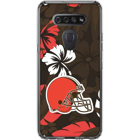 NFL Cleveland Browns Tropical Print LG K51/Q51 Clear Case