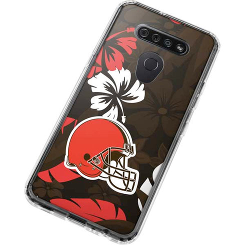 NFL Cleveland Browns Tropical Print LG K51/Q51 Clear Case