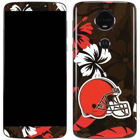 NFL Cleveland Browns Tropical Print Moto E5 Plus Skin