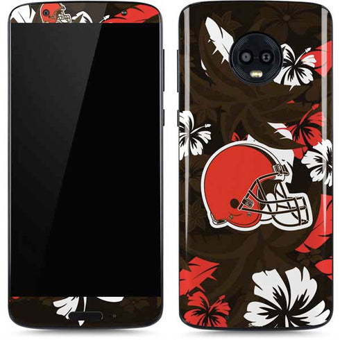 NFL Cleveland Browns Tropical Print Moto G6 Skin