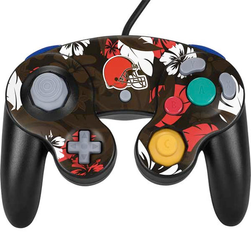 NFL Cleveland Browns Tropical Print Nintendo GameCube Controller Skin