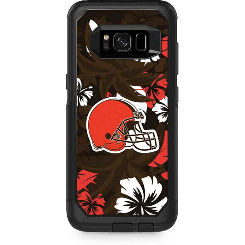 NFL Cleveland Browns Tropical Print Otterbox Commuter Galaxy Skin