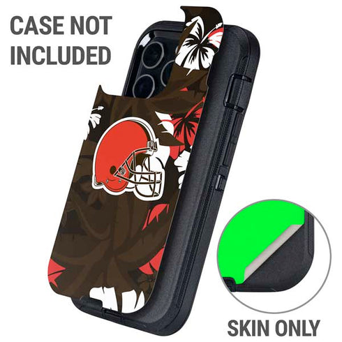 NFL Cleveland Browns Tropical Print Otterbox Defender iPhone Skin