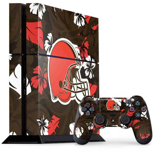 NFL Cleveland Browns Tropical Print PS4 Console and Controller Bundle Skin