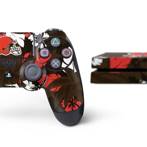 NFL Cleveland Browns Tropical Print PS4 Console and Controller Bundle Skin