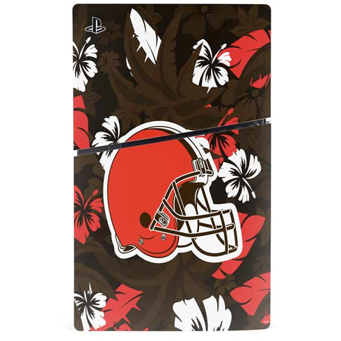 NFL Cleveland Browns Tropical Print PS5 Slim Digital Edition Bundle Skin