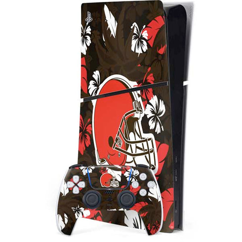 NFL Cleveland Browns Tropical Print PS5 Slim Digital Edition Console Skin