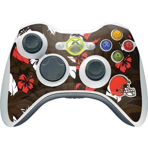 NFL Cleveland Browns Tropical Print Xbox 360 Wireless Controller Skin