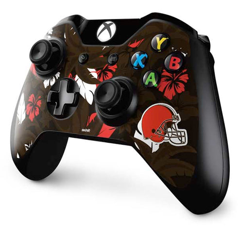 NFL Cleveland Browns Tropical Print Xbox One Controller Skin