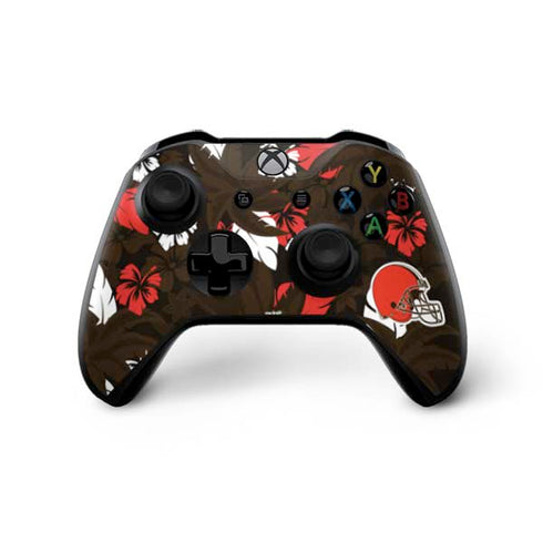 NFL Cleveland Browns Tropical Print Xbox One X Bundle Skin