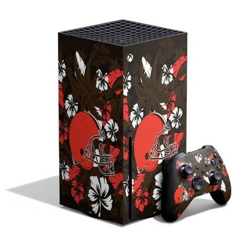 NFL Cleveland Browns Tropical Print Xbox Series X Bundle Skin