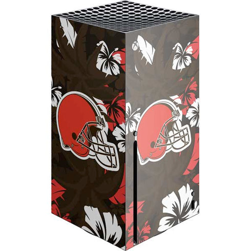 NFL Cleveland Browns Tropical Print Xbox Series X Console Skin