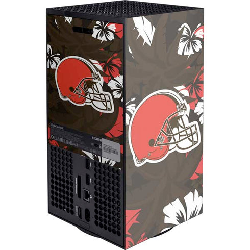 NFL Cleveland Browns Tropical Print Xbox Series X Console Skin