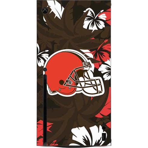 NFL Cleveland Browns Tropical Print Xbox Series X Console Skin