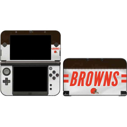 NFL Cleveland Browns White Striped 3DS XL 2015 Skin