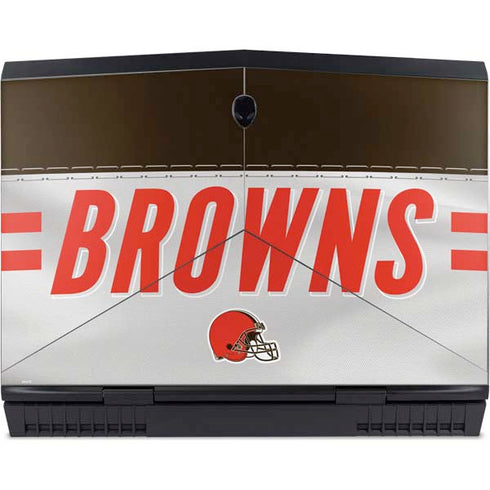 NFL Cleveland Browns White Striped Dell Alienware Skin