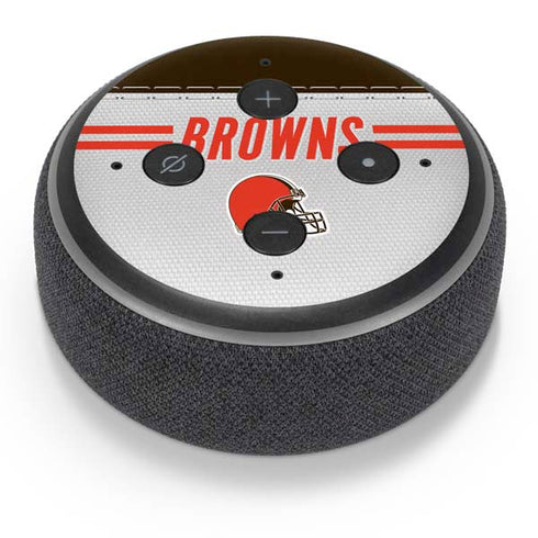 NFL Cleveland Browns White Striped Amazon Echo Dot Skin