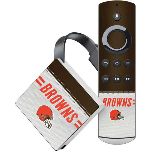NFL Cleveland Browns White Striped Amazon Fire TV Skin