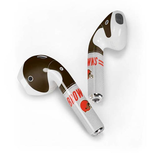 NFL Cleveland Browns White Striped Apple AirPods Skin