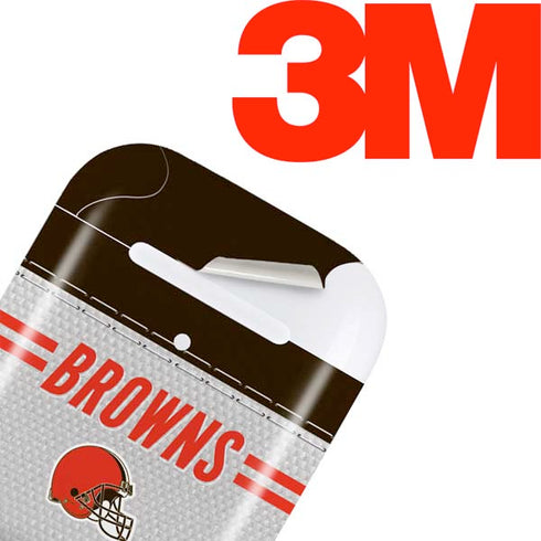 NFL Cleveland Browns White Striped Apple AirPods Skin