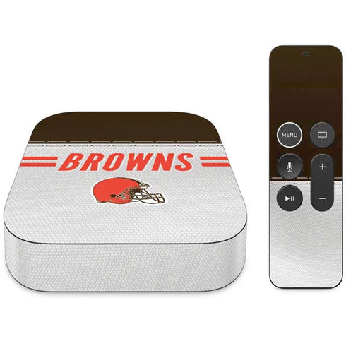 NFL Cleveland Browns White Striped Apple TV Skin