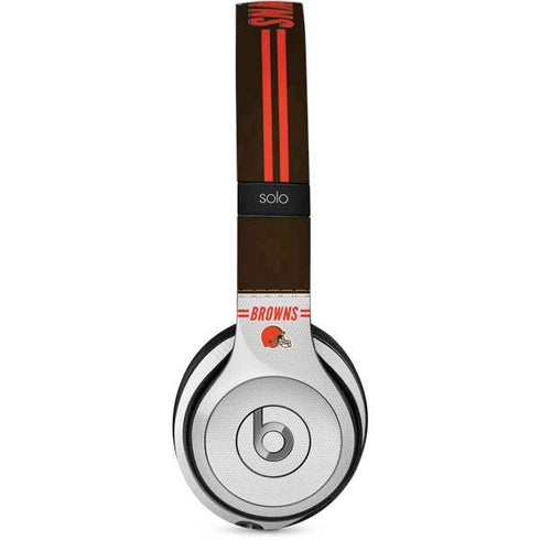 NFL Cleveland Browns White Striped Beats Solo 2 Wired Skin